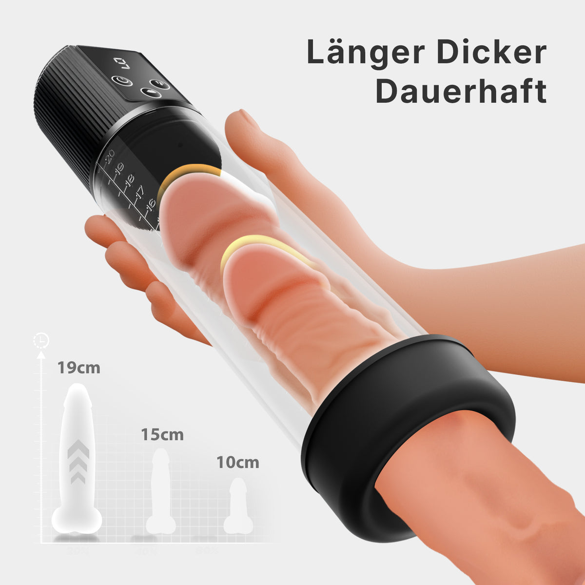JERK| APP-Penispumpe Elektrisch – 7-teilig, 9 Saugstufen