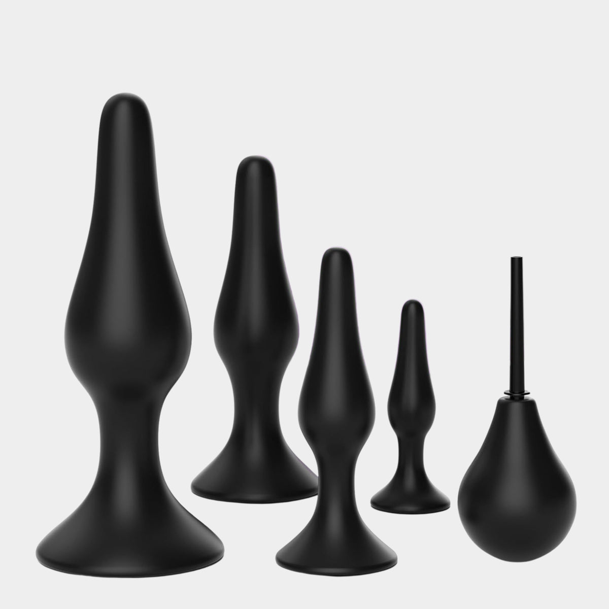 ZF1| Anal Plug Set mit Saugnapf (S–XL)