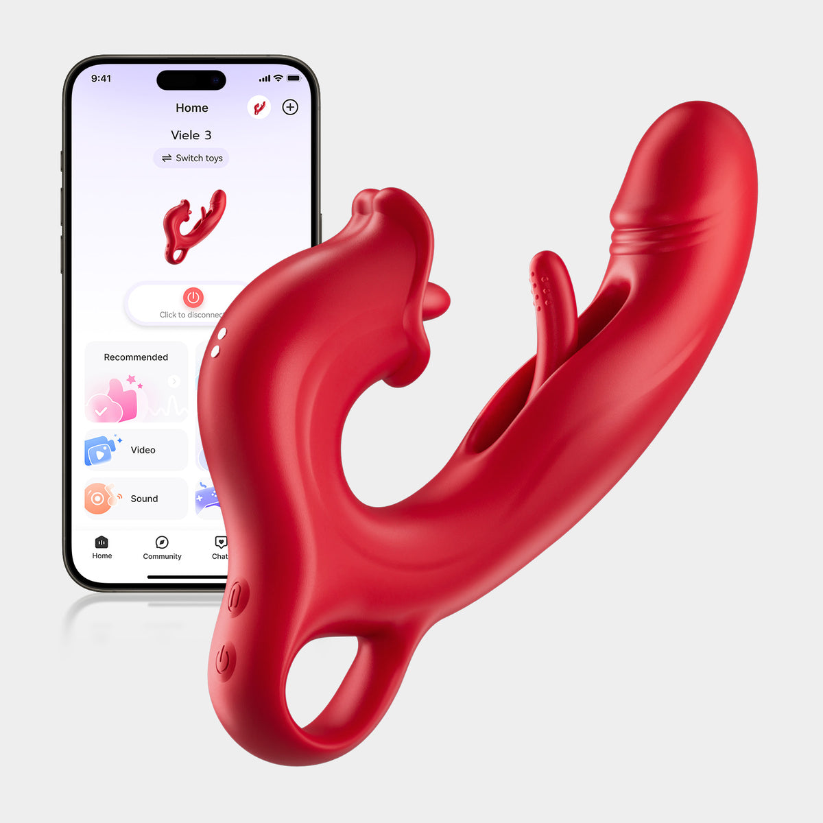 VIELE 3| APP-3-in-1 Vibrator mit Zungen- & G-Spot-Stimulation