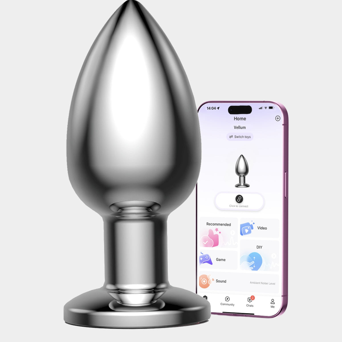 RAINBOW| APP-Vibrierender Edelstahl Analplug mit